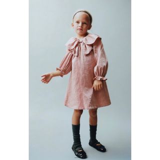 ザラキッズ(ZARA KIDS)のリボン　シャイニー　ワンピース 2-3歳(98cm)(ワンピース)