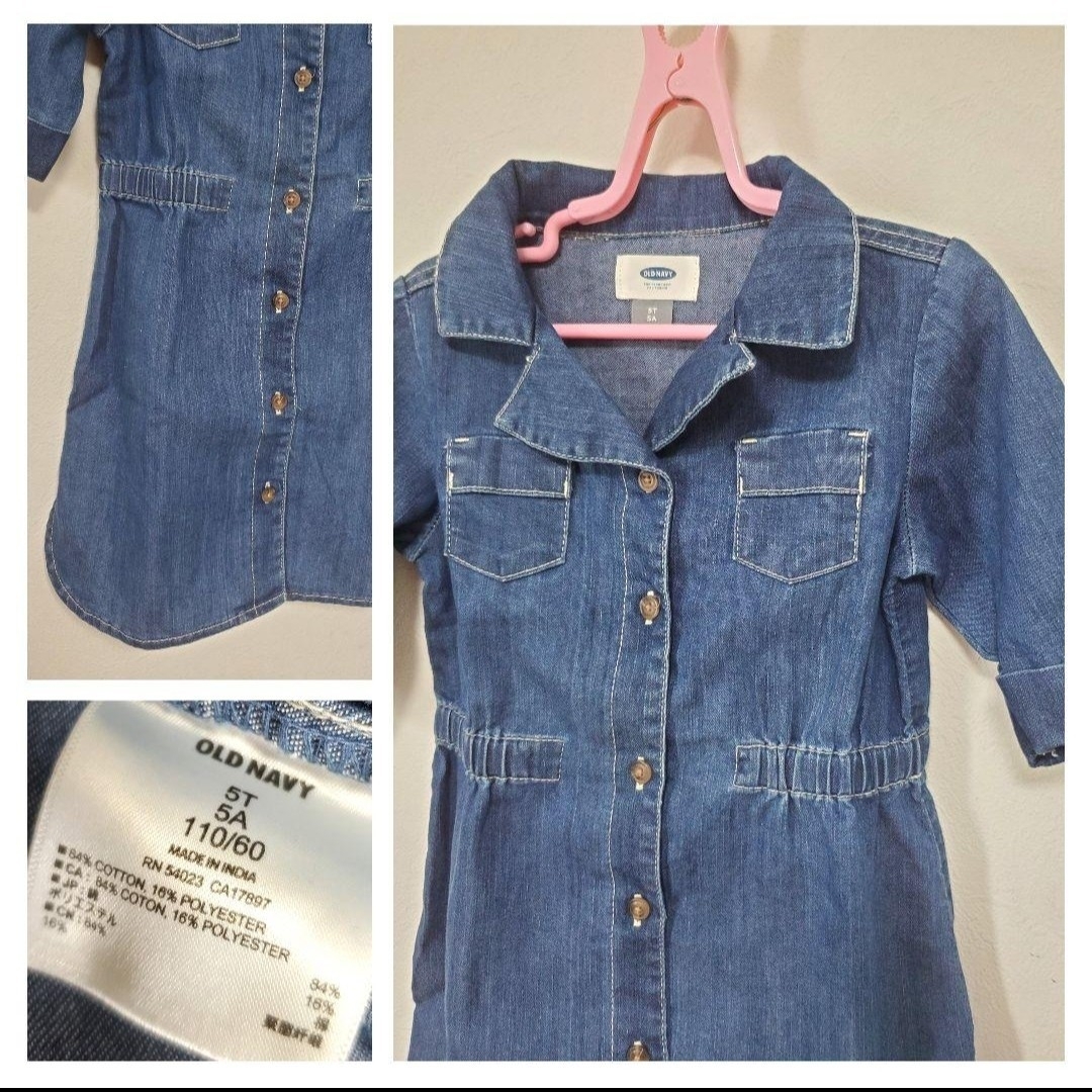 Old Navy(オールドネイビー)の【110】オールドネイビー デニム ワンピース キッズ/ベビー/マタニティのキッズ服女の子用(90cm~)(ワンピース)の商品写真