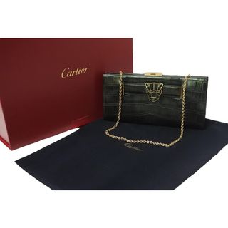 カルティエ(Cartier)のCARTIER カルティエ クラッチバッグ パンテール ドゥ カルティエ ダークグリーン玉虫 クロコダイル CRL1001924 美品 中古 56491(クラッチバッグ)