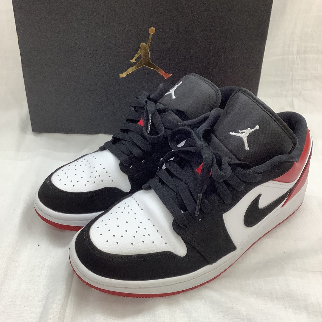 メンズ♪♪NIKE ナイキ 美品 メンズ Jordan1 Low Black Toe スニーカー SIZE 27 553558-116 ブラック