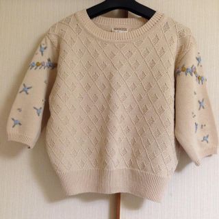 クリスプ(Crisp)のcrisp : ダイヤ柄花刺繍ニット(ニット/セーター)