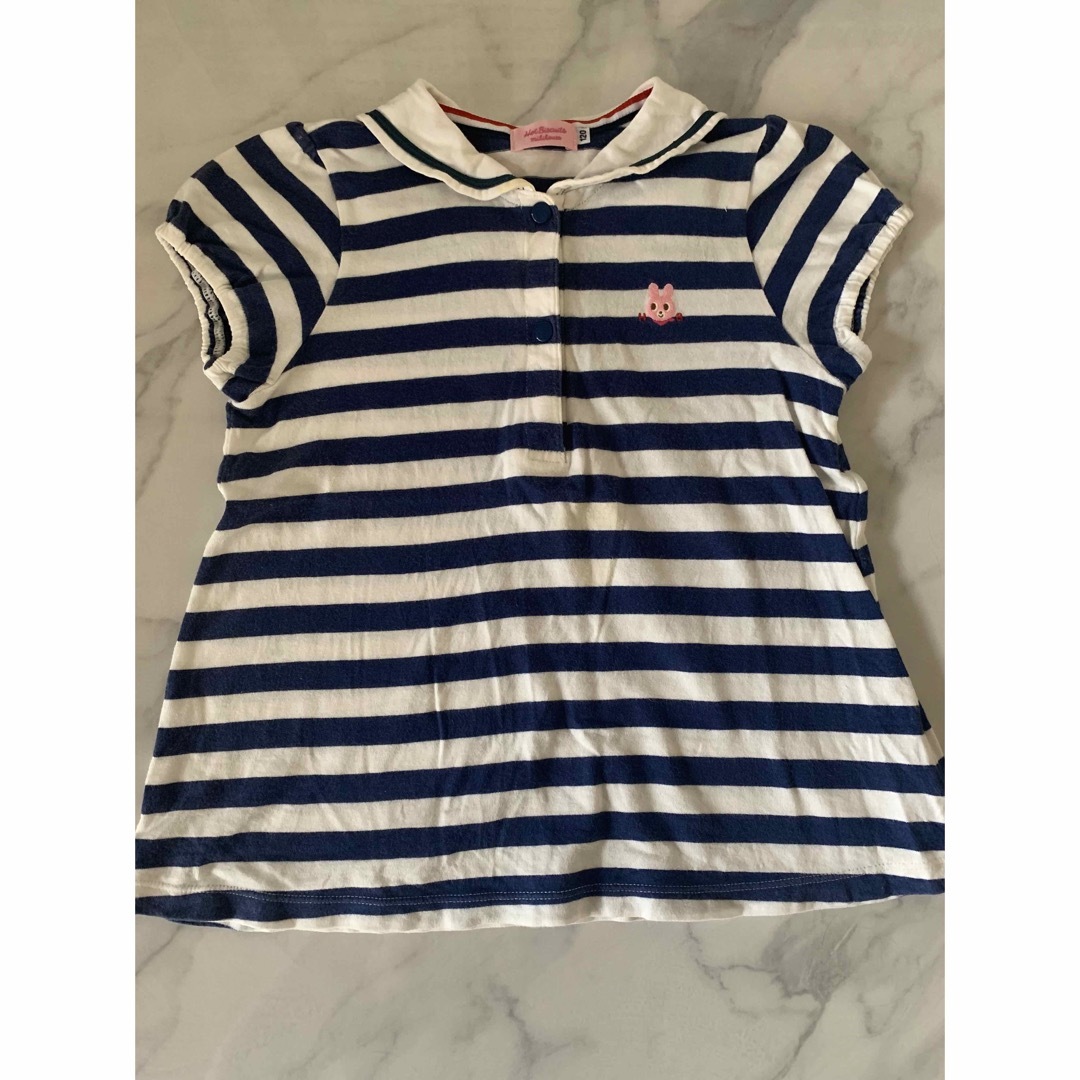 mikihouse(ミキハウス)のmiki house petit main キッズ夏服上下3セットまとめ  キッズ/ベビー/マタニティのキッズ服女の子用(90cm~)(Tシャツ/カットソー)の商品写真