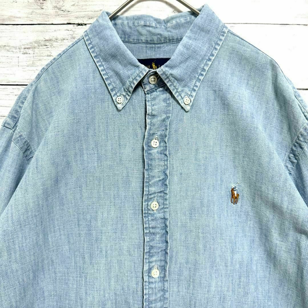 Ralph Lauren - 31W ラルフローレン デニムカラー 長袖BDシャツ ポニー ...