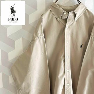 ラルフローレン(Ralph Lauren)の【90s ラルフローレン】XL 肉厚 生地感最高 ビッグ BDシャツ ベージュ(シャツ)