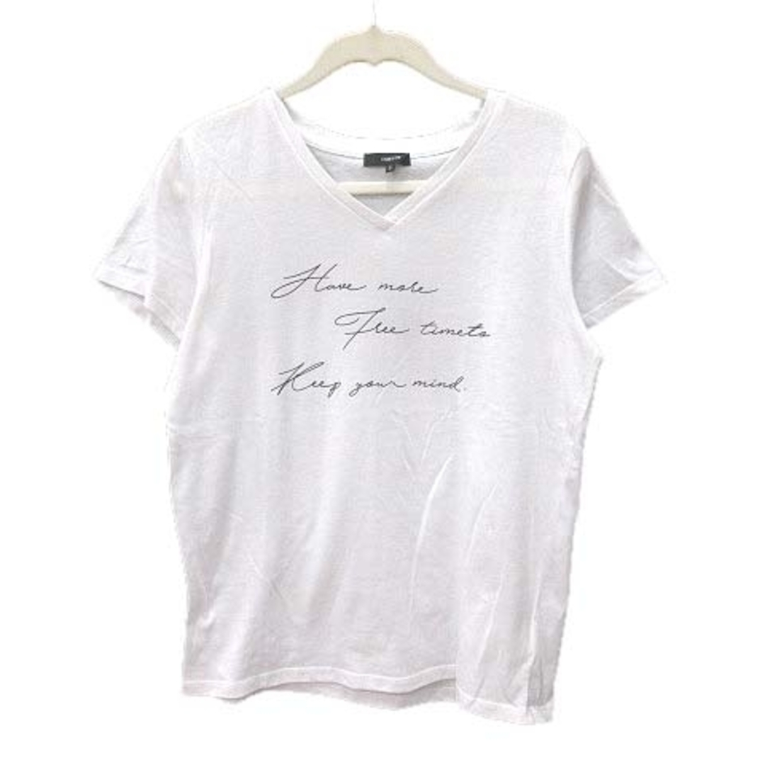 新品COMME CA ISMコムサイズム半袖Tシャツトップスカットソー白×グレー