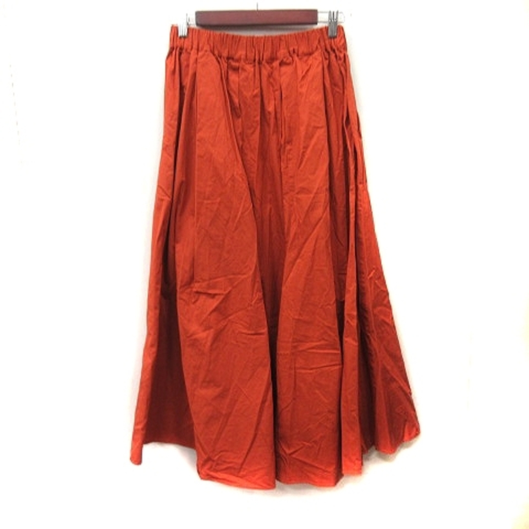 STUDIO CLIP(スタディオクリップ)のスタディオクリップ フレアスカート ギャザー ロング M 茶 レンガ色 /YI レディースのスカート(ロングスカート)の商品写真