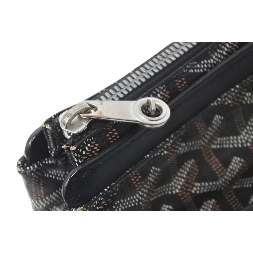 GOYARD ゴヤール ポーチ クラッチバッグ ミロワールPM PVCコーティングキャンバス ブラウン シルバー金具 美品  56602