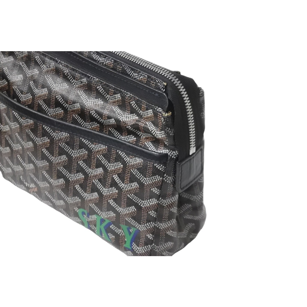 GOYARD ゴヤール ポーチ クラッチバッグ ミロワールPM PVCコーティングキャンバス ブラウン シルバー金具 美品  56602