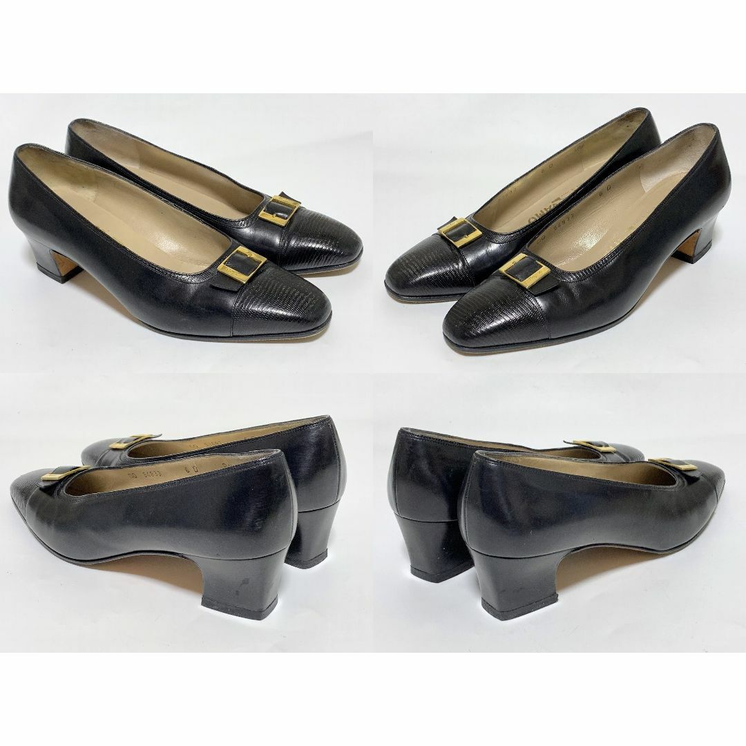 Salvatore Ferragamoフェラガモ 6≒23cm パンプス 黒 F Salvatore Ferragamoフェラガモ 6≒23cm パンプス 黒 F