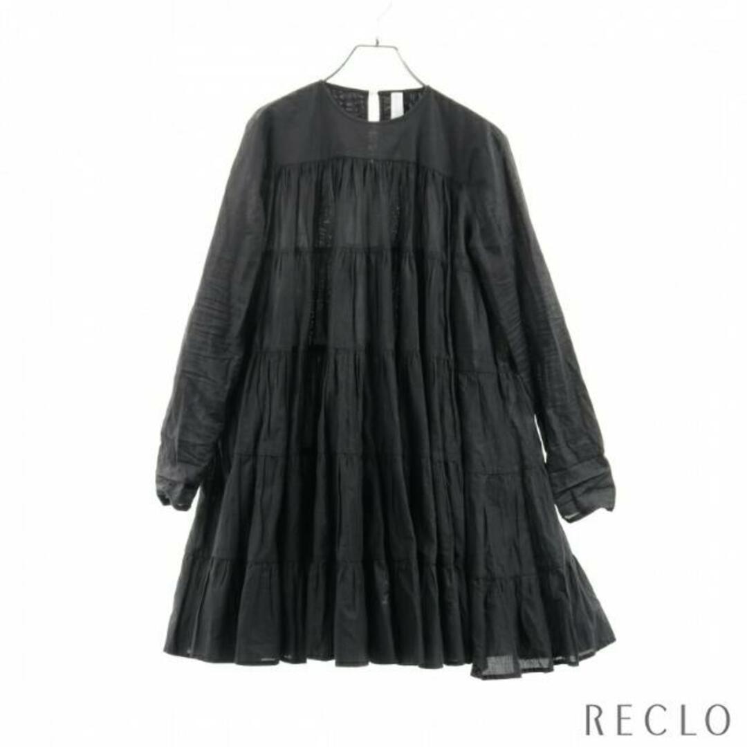 Merlette(マーレット)のSOLIMAN DRESS ソリマン ティアード ワンピース コットン ブラック レディースのワンピース(ひざ丈ワンピース)の商品写真