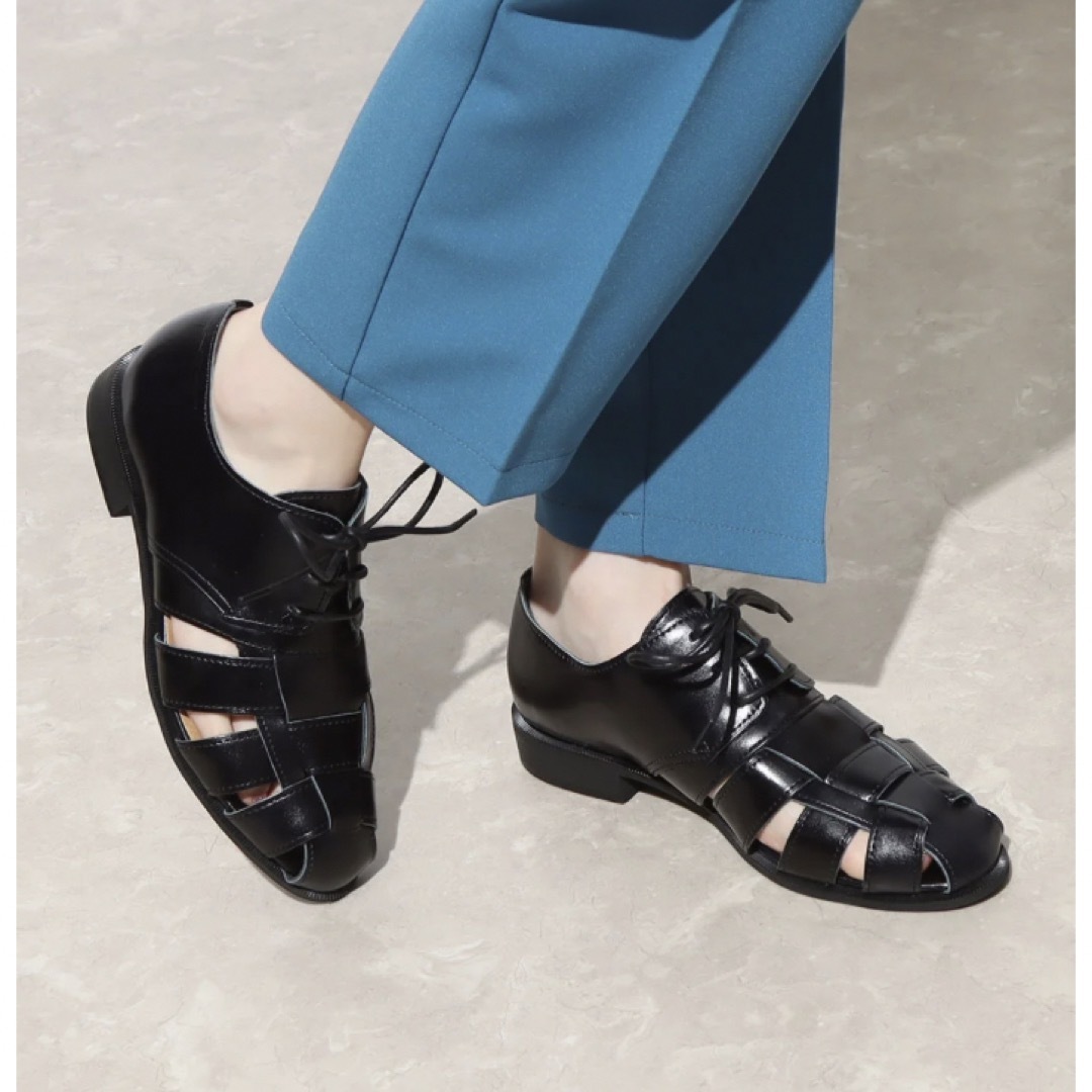YOSUKE(ヨースケ)の新品　ヨースケ　本革　グルカシューズ　パンプス　ブラック　レースアップ　レザー レディースの靴/シューズ(ローファー/革靴)の商品写真