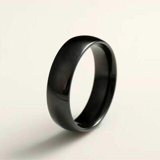 シンプル ワイド デザイン リング 指輪 14号 ブラック 黒色 平打ち 新品(リング(指輪))