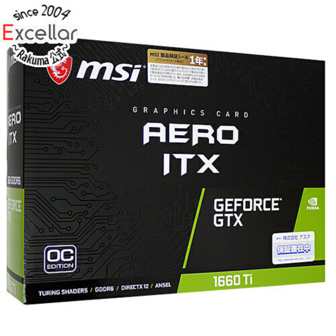 msi - MSI製グラボ GeForce GTX 1660 Ti AERO ITX 6G OC PCIExp 6GB 元