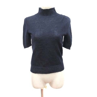 アルティザン(ARTISAN)のアルチザン モヘヤニット セーター 半袖 ハイネック 9 紺 ネイビー(ニット/セーター)