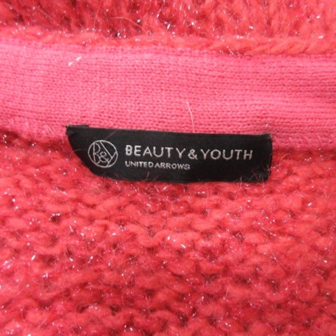 BEAUTY&YOUTH UNITED ARROWS(ビューティアンドユースユナイテッドアローズ)のビューティー&ユース カーディガン ニット 長袖 モヘヤ混 ピンク /YI レディースのトップス(カーディガン)の商品写真