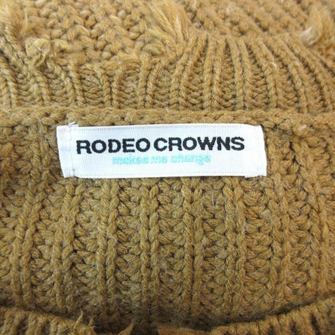 RODEO CROWNS(ロデオクラウンズ)のロデオクラウンズ ニットセーター ラウンドネック 長袖 F 黄土色 黄色 ■MO レディースのトップス(ニット/セーター)の商品写真