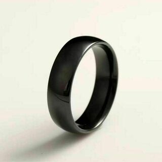 シンプル ワイド デザイン リング 指輪 23号 ブラック 黒色 平打ち 新品(リング(指輪))