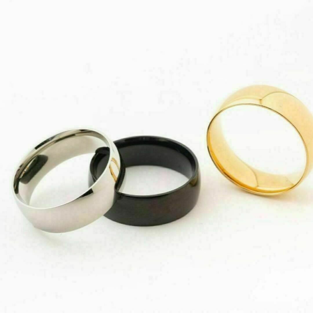 シンプル ワイド デザイン リング 指輪 26号 ブラック 黒色 平打ち 新品 メンズのアクセサリー(リング(指輪))の商品写真
