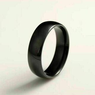 シンプル ワイド デザイン リング 指輪 26号 ブラック 黒色 平打ち 新品(リング(指輪))