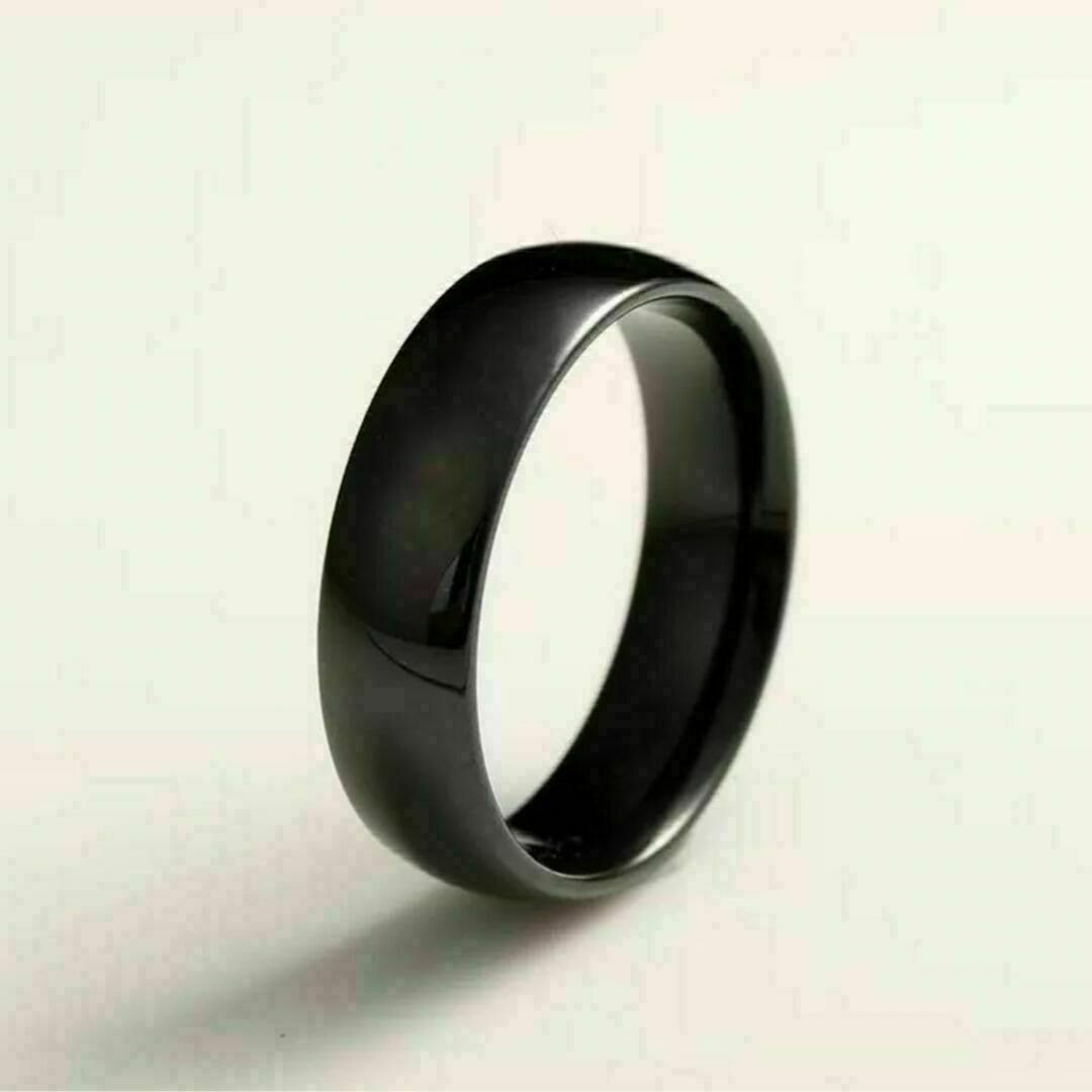 シンプル ワイド デザイン リング 指輪 23号 ブラック 黒色 平打ち 新品