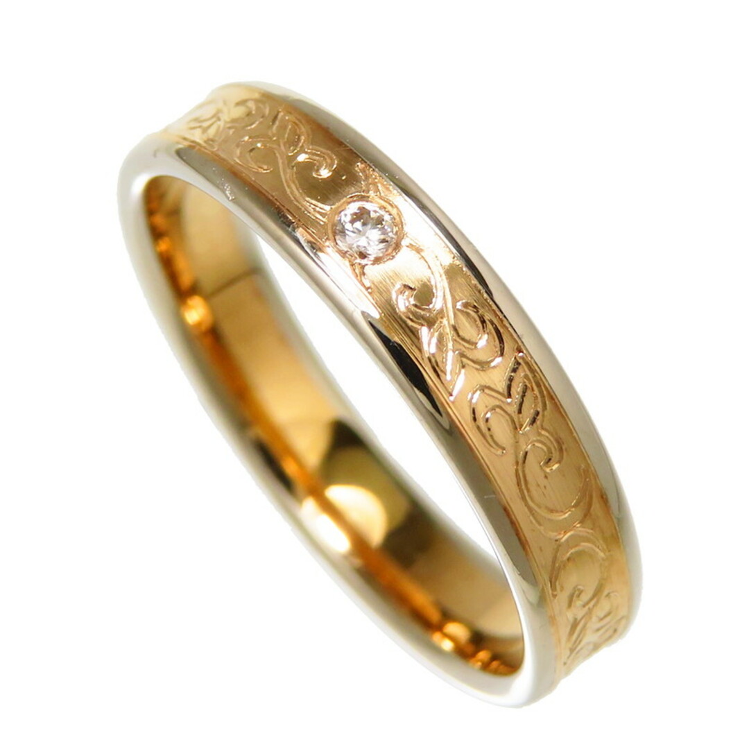 リング・指輪 彫刻 K18WG ダイヤモンドリング(指輪)