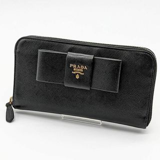 PRADA プラダ 長財布 金ロゴ 備品 貴重色 サフィアーノ レザー