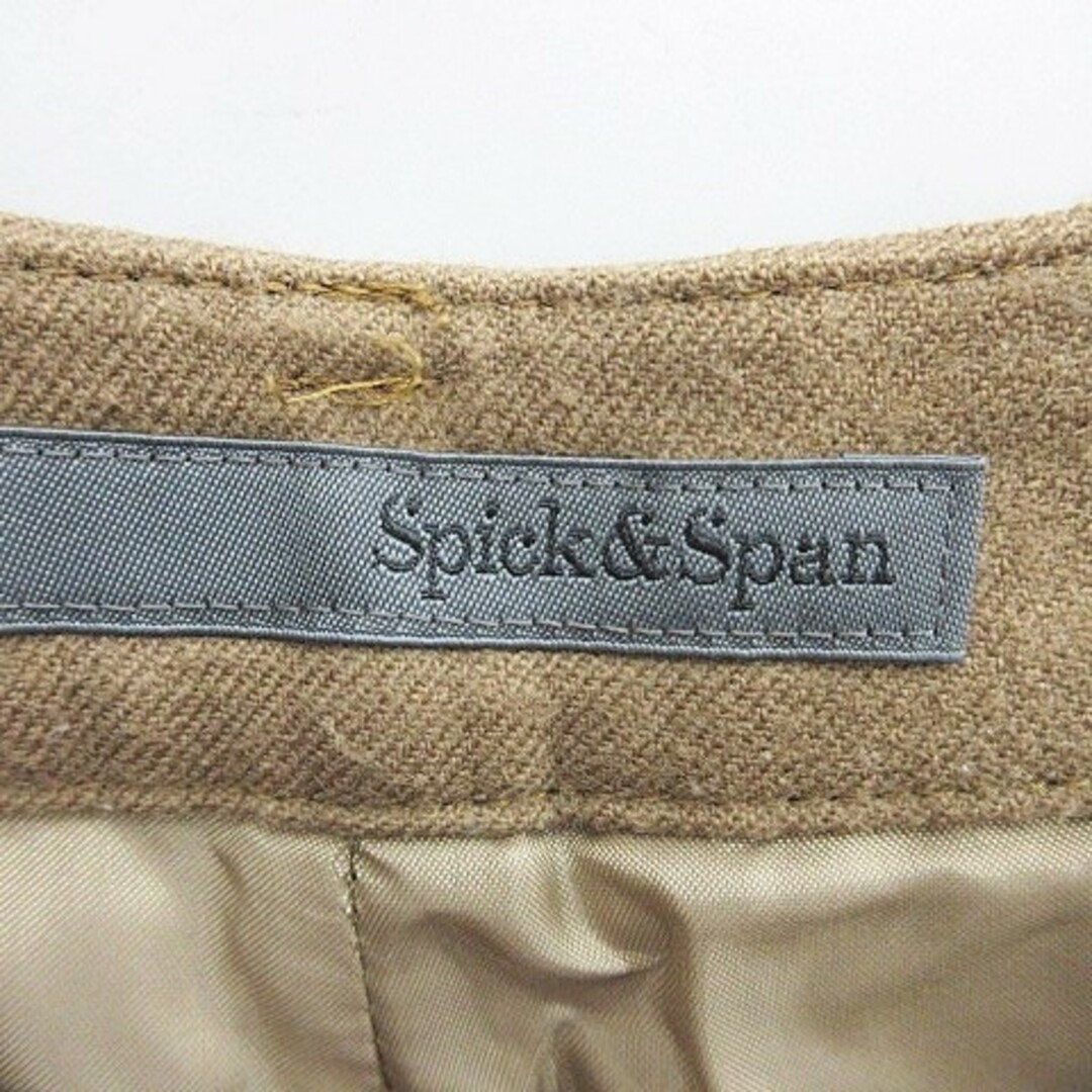 Spick & Span(スピックアンドスパン)のスピック&スパン クロップドパンツ ワイド ウール ストレッチ 茶 38 レディースのパンツ(その他)の商品写真