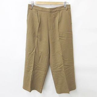 スピックアンドスパン(Spick & Span)のスピック&スパン クロップドパンツ ワイド ウール ストレッチ 茶 38(その他)