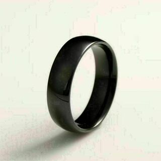 シンプル ワイド デザイン リング 指輪 11号 ブラック 黒色 平打ち 新品(リング(指輪))