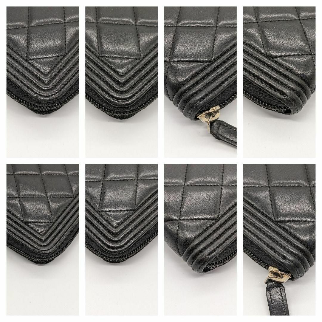 CHANEL(シャネル)のぽっちゃん様専用シャネル　ボーイシャネル　マトラッセ　ラム革　ラウンドファスナー レディースのファッション小物(財布)の商品写真