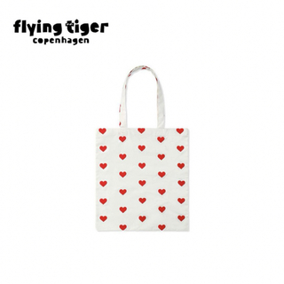 フライングタイガーコペンハーゲン(Flying Tiger Copenhagen)の【新品】フライングタイガー　トートバッグ　ハート柄(トートバッグ)