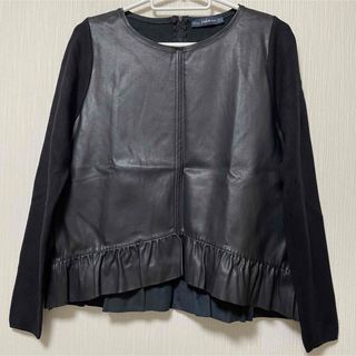 ザラ(ZARA)のザラ ZARA フェイクレザー レザー風 トップス(カットソー(長袖/七分))