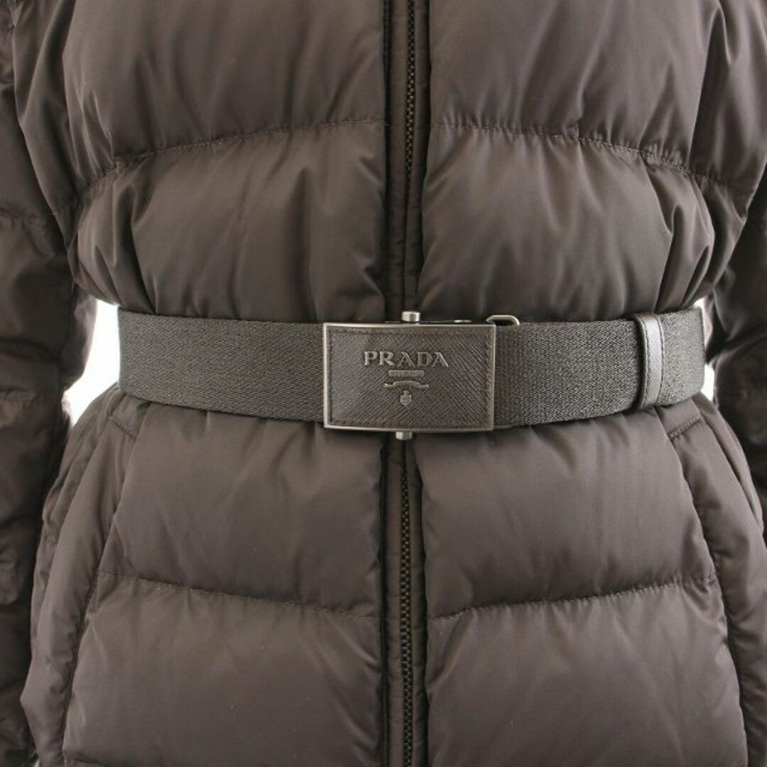 PRADA(プラダ)のプラダ ダウンジャケット フォックスファー  サフィアーノベルト 42 M 茶 メンズのジャケット/アウター(ダウンジャケット)の商品写真