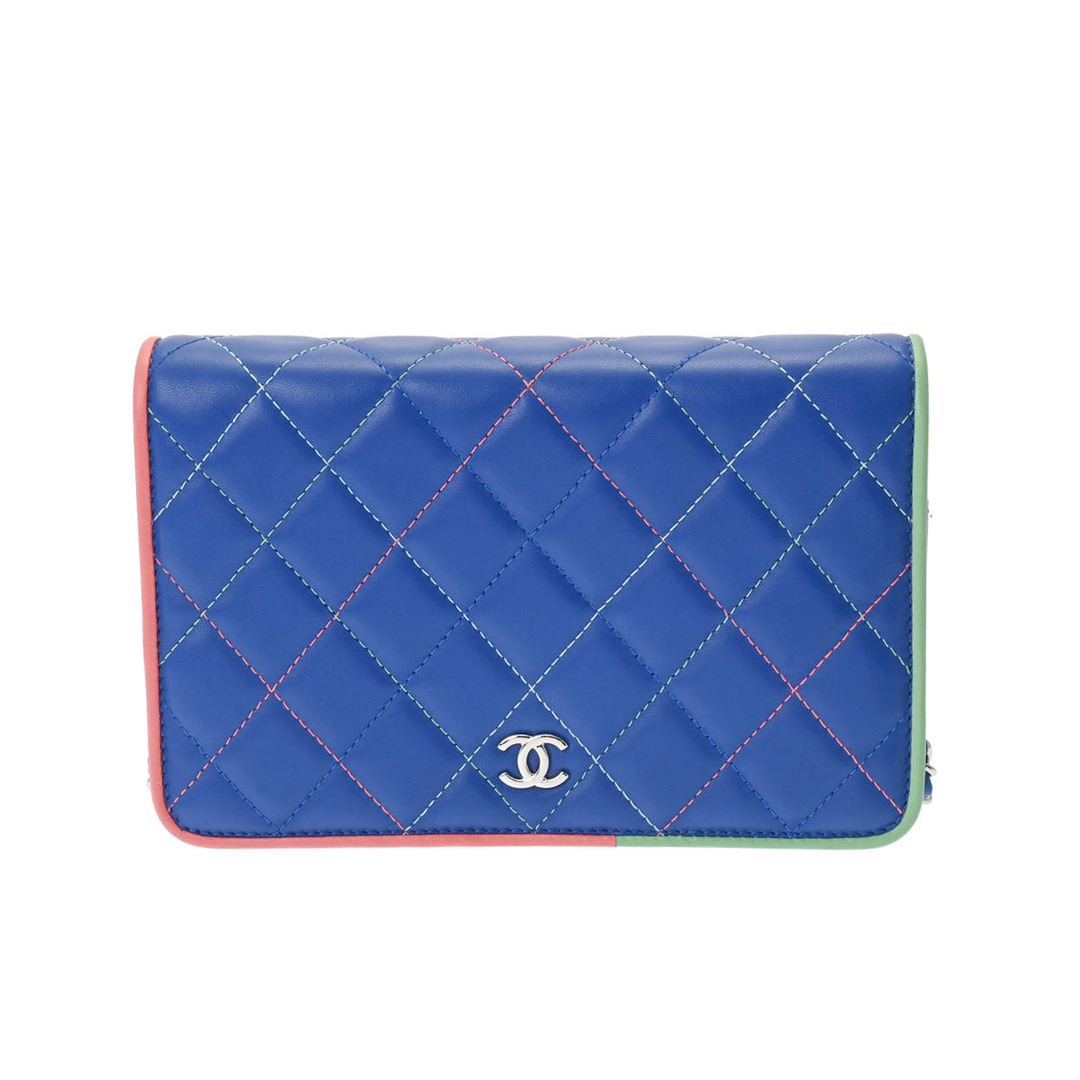 CHANEL(シャネル)のシャネル マトラッセ ソルド品 チェーンウォレット ブルー/オレンジ/グリ レディースのバッグ(ショルダーバッグ)の商品写真