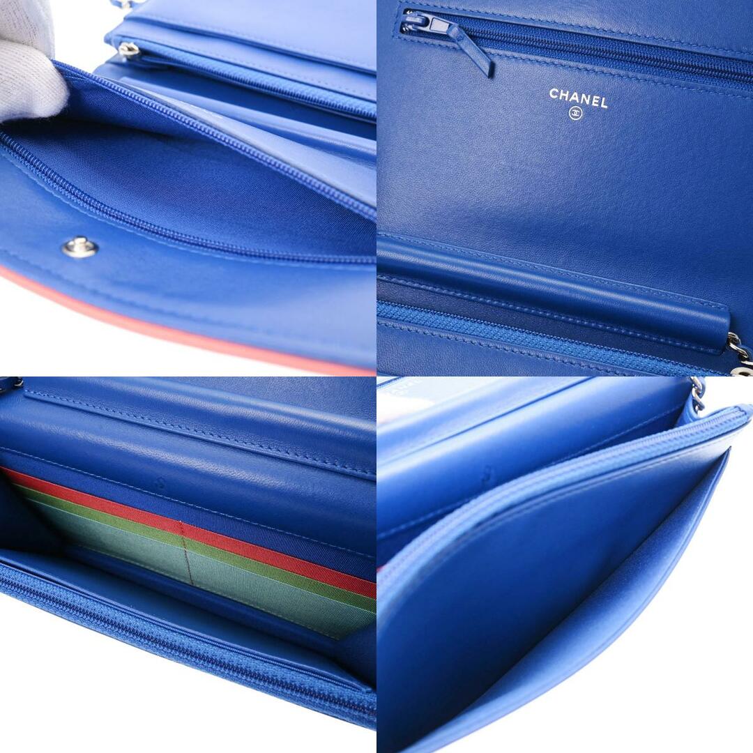 CHANEL(シャネル)のシャネル マトラッセ ソルド品 チェーンウォレット ブルー/オレンジ/グリ レディースのバッグ(ショルダーバッグ)の商品写真