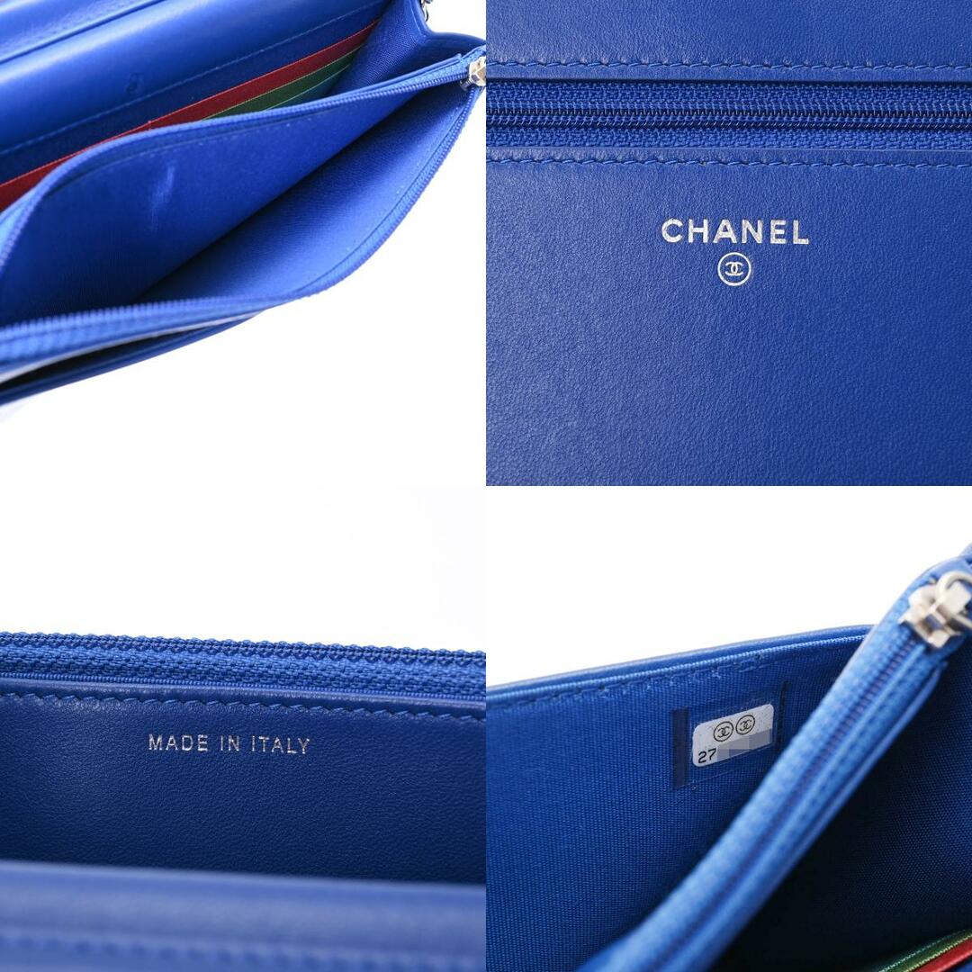 CHANEL(シャネル)のシャネル マトラッセ ソルド品 チェーンウォレット ブルー/オレンジ/グリ レディースのバッグ(ショルダーバッグ)の商品写真