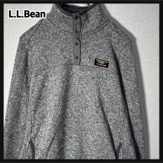 エルエルビーン(L.L.Bean)の【エルエルビーン】ハーフボタンフリース　霜降りグレー　ワンポイントロゴ93(その他)