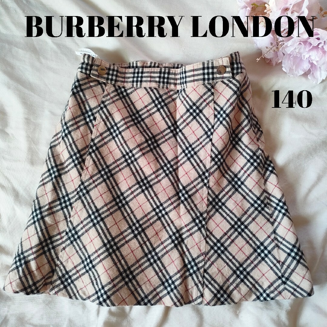 BURBERRY - BURBERRY LONDON 女の子 140 ノバチェック スカート ウール