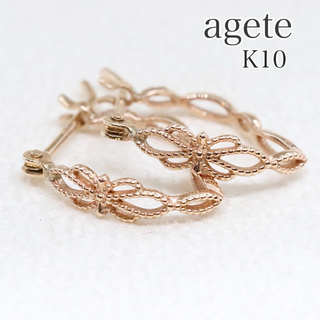 agete - ベリテ K14 白サンゴ バラ ピアスの通販 by らん☆'s shop