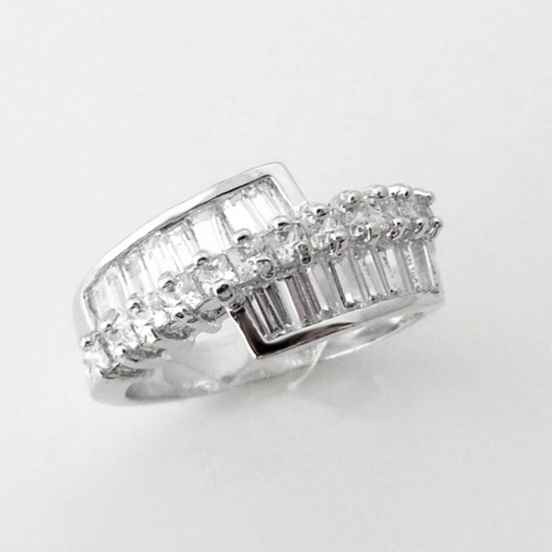 14金ホワイトゴールドフィルド 高品質czダイヤモンド リングLH 15号 レディースのアクセサリー(リング(指輪))の商品写真