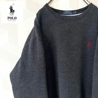 ポロラルフローレン(POLO RALPH LAUREN)の【ポロラルフローレン】近年XLサイズ 刺繍ロゴ 肉厚スウェットトレーナー グレー(スウェット)