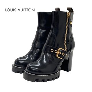 ルイヴィトン(LOUIS VUITTON)のルイヴィトン LOUIS VUITTON スタートレイルライン ブーツ ショートブーツ アンクルブーツ 靴 シューズ ベルト レザー ブラック(ブーツ)