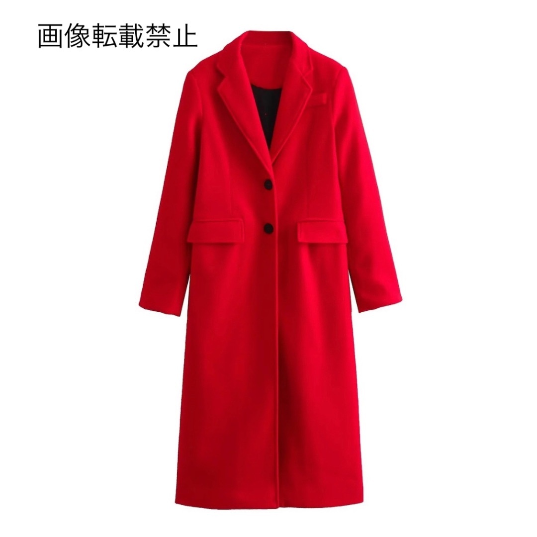 11月新作12826◆red レッド ロングコート チェスターコート