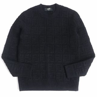 FENDI Sweater FZY063 AAUQ フェンディ セーター ニット 総柄 FFロゴ ズッカ柄 ブラック サイズ44 【231114】【-A】【me04】