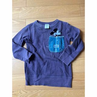 デニムダンガリー(DENIM DUNGAREE)の値下げ！DD✖︎ミッキー　デニムポケット　ロンT 110(Tシャツ/カットソー)