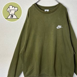 XXL ナイキ　NIKE★スウェット　トレーナー　刺繍ロゴ　カレッジ　緑