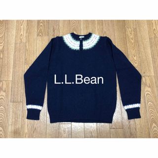 80年代 エルエルビーン L.L.Bean リブ編み ウールニットセーター USA製 レディースL ヴィンテージ /eaa344143