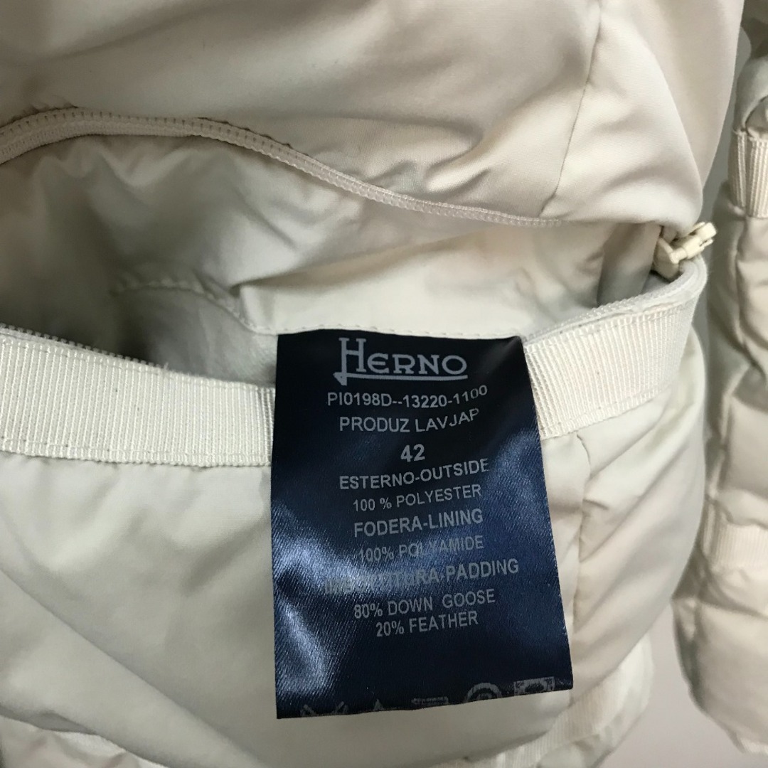 HERNO(ヘルノ)のヘルノ Herno アウター アパレル PI0198D フード付き ダウンジャケット ポリエステル ベージュ系 レディースのトップス(パーカー)の商品写真