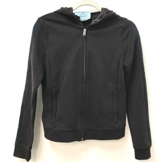 新品タグ付　プラダPRADA ジップ　パーカー　フーディ　S M ブラック