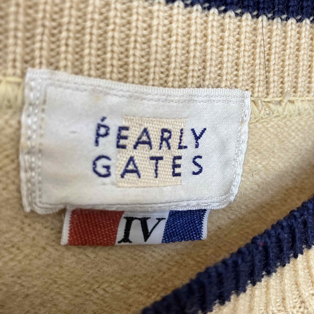 PEARLY GATES(パーリーゲイツ)のPEARLY GATES パーリーゲイツ　ニット　メンズ　ベージュ　Lサイズ スポーツ/アウトドアのゴルフ(ウエア)の商品写真